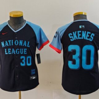 Youth National League #30 Paul Skenes Navy 2024 All-Star Limited Stitched Baseball Jerseys