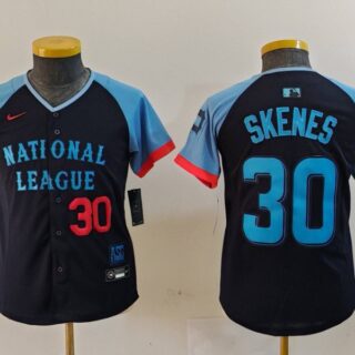 Youth National League #30 Paul Skenes Navy 2024 All-Star Limited Stitched Baseball Jerseys