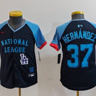 Youth National League #37 Teoscar Hernandez Navy 2024 All-Star Limited Stitched Baseball Jerseys