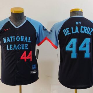 Youth National League #44 Elly De La Cruz Navy 2024 All-Star Limited Stitched Baseball Jerseys