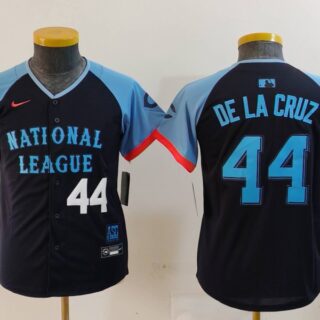 Youth National League #44 Elly De La Cruz Navy 2024 All-Star Limited Stitched Baseball Jerseys