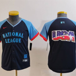 Youth National League Navy 2024 All-Star Big Logo Limited Stitched Jersey