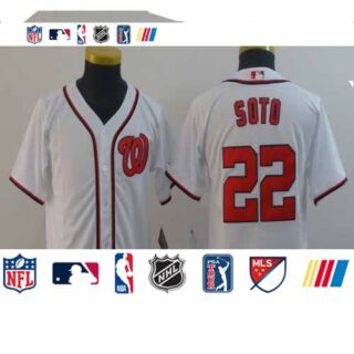 Youth Nationals 22 Juan Soto White Youth Cool Base Jersey