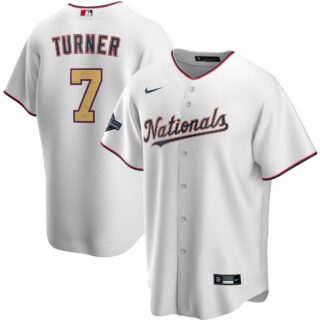 Youth Nationals 7 Trea Turner White Gold Youth Nike 2020 Gold Program Cool Base Jersey