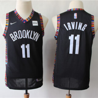 Youth Nets 11 Kyrie Irving Black Youth City Edition Nike Swingman Jersey