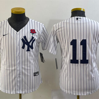 Youth New York Yankees #11 Anthony Volpe White Cool Base Stitched Baseball Jersey