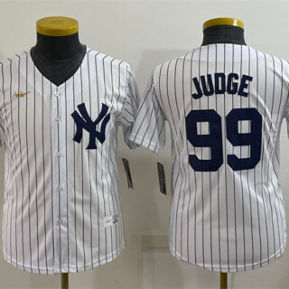 Youth New York Yankees #99 Aaron Judge White Stitched Baseball Jersey