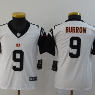 Youth Nike Bengals 9 Joe Burrow Black Youth 2020 NFL Draft First Round Pick Color Rush Limited Jersey