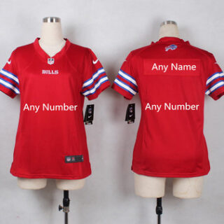 Youth Nike Bills Red Stitched NFL Rush Customized Jersey