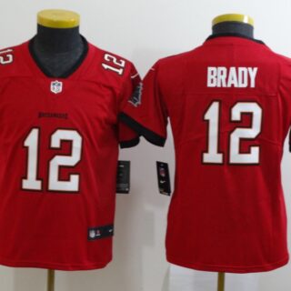 Youth Nike Buccaneers 12 Tom Brady Red Youth New 2020 Vapor Untouchable Limited Jersey