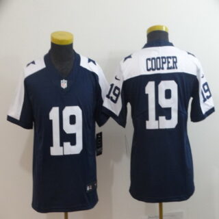 Youth Nike Cowboys 19 Amari Cooper Navy Throwback Youth Vapor Untouchable Limited Jersey