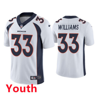 Youth Nike Denver Broncos #33 Javonte Williams White Jersey