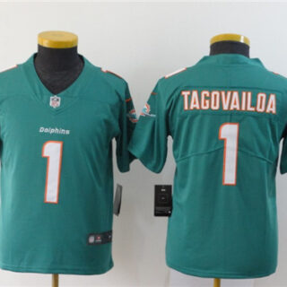 Youth Nike Dolphins 1 Tua Tagovailoa Aqua Youth 2020 NFL Draft First Round Pick Vapor Untouchable Limited Jersey