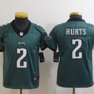Youth Nike Eagles 2 Jalen Hurts Green Youth Vapor Untouchable Limited Jersey