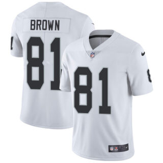 Youth Nike Raiders #81 Tim Brown White Stitched NFL Vapor Untouchable Limited Jersey