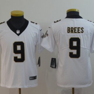 Youth Nike Saints 9 Drew Brees White Youth Vapor Untouchable Limited Jersey