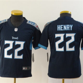 Youth Nike Titans 22 Derrick Henry Navy Youth New Vapor Untouchable Player Limited Jersey
