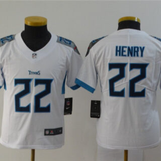 Youth Nike Titans 22 Derrick Henry White Youth New Vapor Untouchable Player Limited Jersey