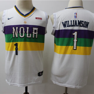 Youth Pelicans 1 Zion Williamson Youth White City Edition Nike Swingman Jersey