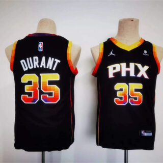 Youth Phoenix Suns #35 Kevin Durant Black 2022 23 Statement Edition Stitched Basketball Jersey