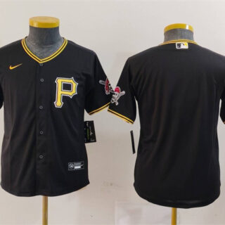 Youth Pittsburgh Pirates Blank Black Cool Base Stitched Baseball Jersey