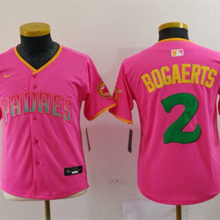 Youth San Diego Padres #2 Xander Bogaerts Pink Stitched Baseball Jersey