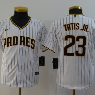 Youth San Diego Padres #23 Fernando Tatis Jr. White Stitched MLB Cool Base Nike Jersey