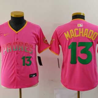 Youth San Diego Padres #3 Jackson Merrill Pink Stitched Baseball Jerseys