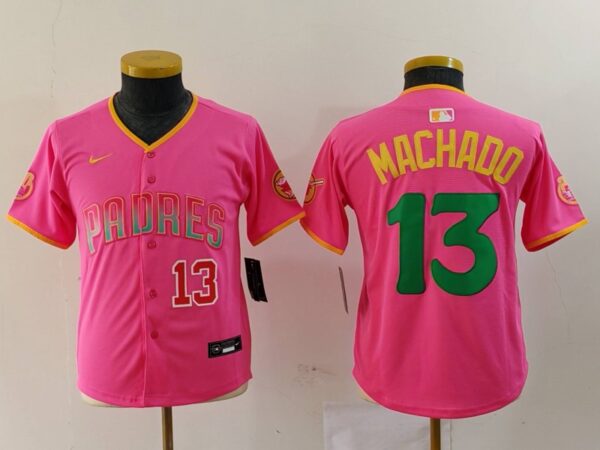 Youth San Diego Padres #3 Jackson Merrill Pink Stitched Baseball Jerseys