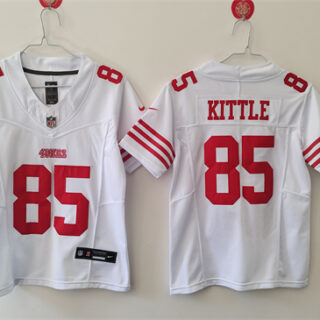 Youth San Francisco 49ers #85 George Kittle White 2024 F.U.S.E. Vapor Untouchable Limited Stitched Football Jersey