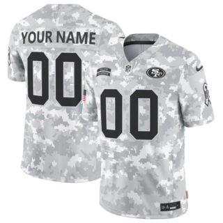 Youth San Francisco 49ers Active Player Custom 2024 F.U.S.E Arctic Camo Salute To Service Limited Stitched Football Jersey