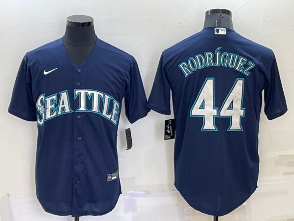 Youth Seattle Mariners #44 Julio Rodriguez Navy Blue Stitched MLB Cool Base Nike Jersey