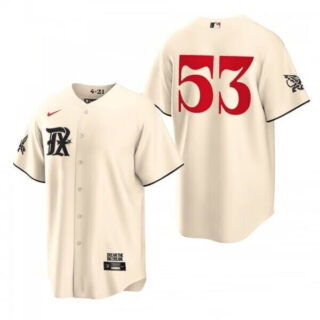 Youth Texas Rangers #53 Adolis García Cream 2023 City Connect Stitched Baseball Jersey