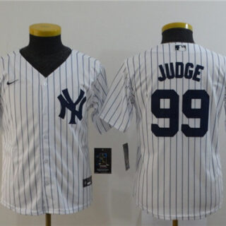 Youth Yankees 99 Aaron Judge White Youth 2020 Nike Cool Base Jersey