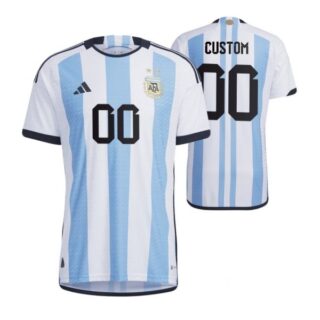 Youth Custom Argentina National Team White Home Soccer Jersey 2022-23
