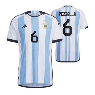 Men's German Pezzella Argentina National Team White Home Soccer Jersey 2022-23