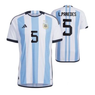 Men's Leandro Paredes Argentina National Team White Home Soccer Jersey 2022-23