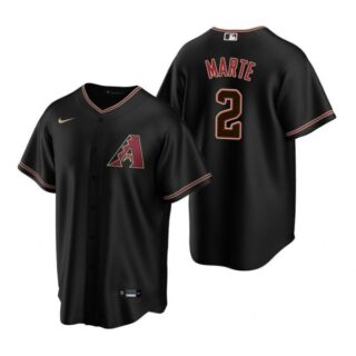 Men's Starling Marte Arizona Diamondbacks Cool Base Jersey Black