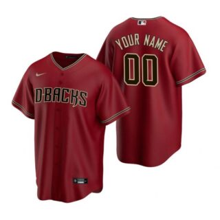 Men's Custom Arizona Diamondbacks Cool Base Jersey Crimson