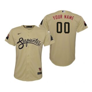 Youth Arizona Diamondbacks Custom Serpientes City Connect Jersey Gold - Stitched