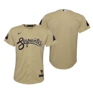 Youth Arizona Diamondbacks Serpientes City Connect Jersey Gold - Stitched