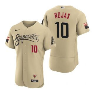 Men's Arizona Diamondbacks #10 Josh Rojas Serpientes City Connect Jersey Gold - Stitched