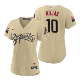 Women Arizona Diamondbacks #10 Josh Rojas Serpientes City Connect Jersey Gold - Stitched