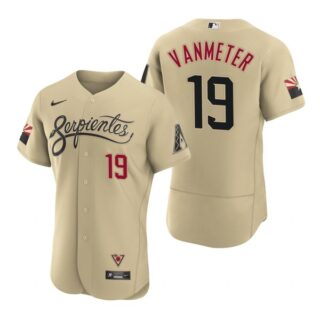 Men's Arizona Diamondbacks #19 Josh Vanmeter Serpientes City Connect Jersey Gold - Stitched