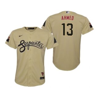 Youth Arizona Diamondbacks #13 Nick Ahmed Serpientes City Connect Jersey Gold - Stitched