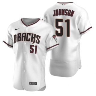 Men's Randy Johnson Arizona Diamondbacks Flex Base Jersey White Crimson