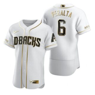 Men's David Peralta Arizona Diamondbacks Flex Base Jersey White Golden