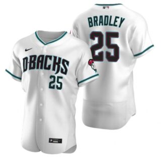 Men's Archie Bradley Arizona Diamondbacks Flex Base Jersey White Teal