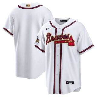 Men's Cool Base Atlanta Braves 2022 Gold Program White Stitched Jersey