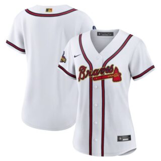 Women's Atlanta Braves 2022 Gold Program White Stitched Jersey